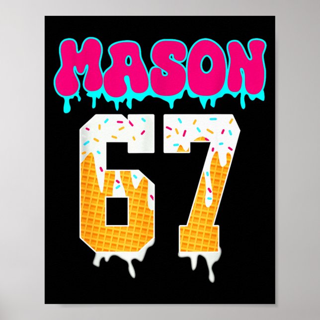 Poster Mason 67 Funny Ice Cream Drip Baseball Ice Cream D (Devant)