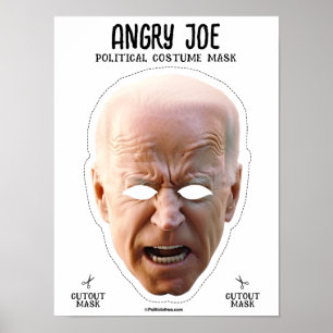 Poster Masque costume Joe Biden en colère