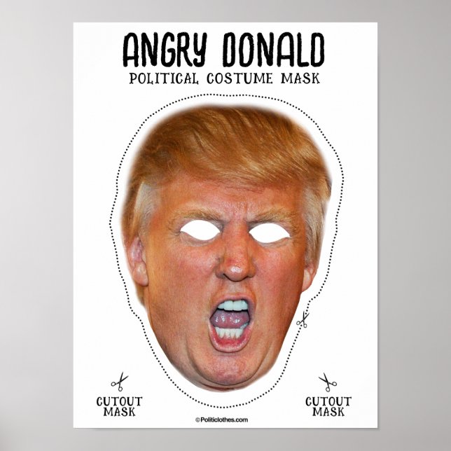 Poster Masque de costume Donald en colère (Devant)