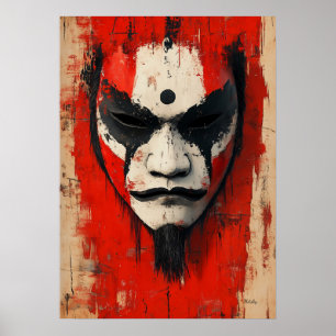 Poster Masque de guerrier Kabuki – Fière tradition asiati