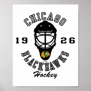Poster Masque de hockey des Chicago Blackhawks Rouge Nhl 