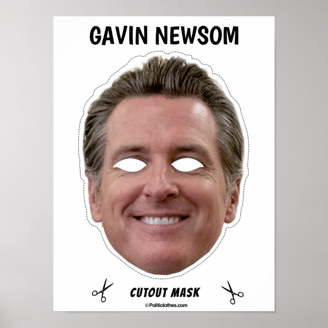 Poster Masque d'Halloween GAVIN NEWSOM (Devant)