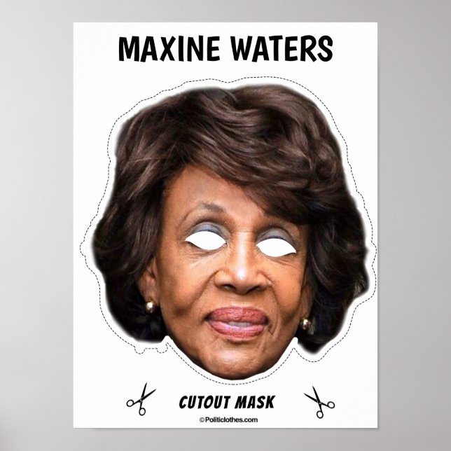 Poster Masque d'Halloween MAXINE WATERS (Devant)
