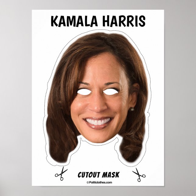 Poster Masque Halloween KAMALA HARRIS (Devant)