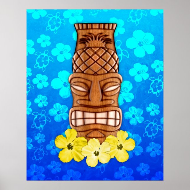 Poster Masque Hawaïen Tiki (Devant)