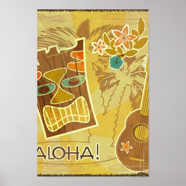 Poster Masque Hawaïen Tiki (Devant)
