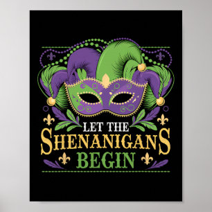 Poster Masque Let The Shenanigans Begin Louisiane Perle d