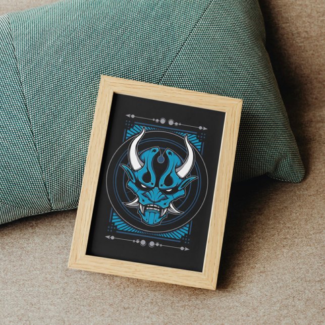 Poster Masque Oni Démon Bleu (Créateur téléchargé)