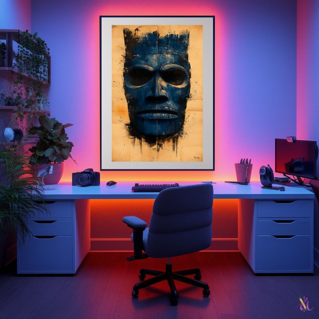 Poster Masque Tiki Guardian - Symbole spirituel polynésie (Créateur téléchargé)