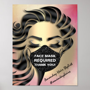 Poster Masque Visage Couverture De L'Or Du Rose Vide Requ