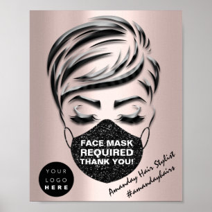 Poster Masque Visage Couverture Requise Logo Personnalisé