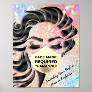Poster Masque Visage Couvrant La Parties scintillant Vécu