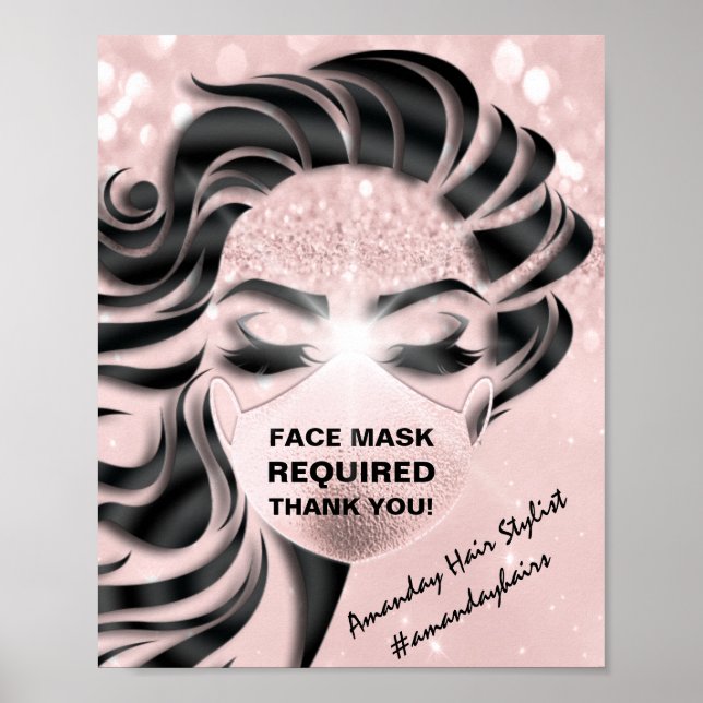 Poster Masque Visage Requis Vidéo Eyelash ongles de cheve (Devant)