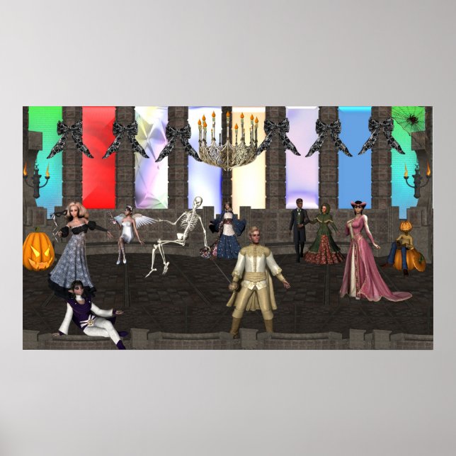 Poster Masquerade d'Halloween (Devant)