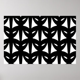 Poster Masquerade en noir et blanc