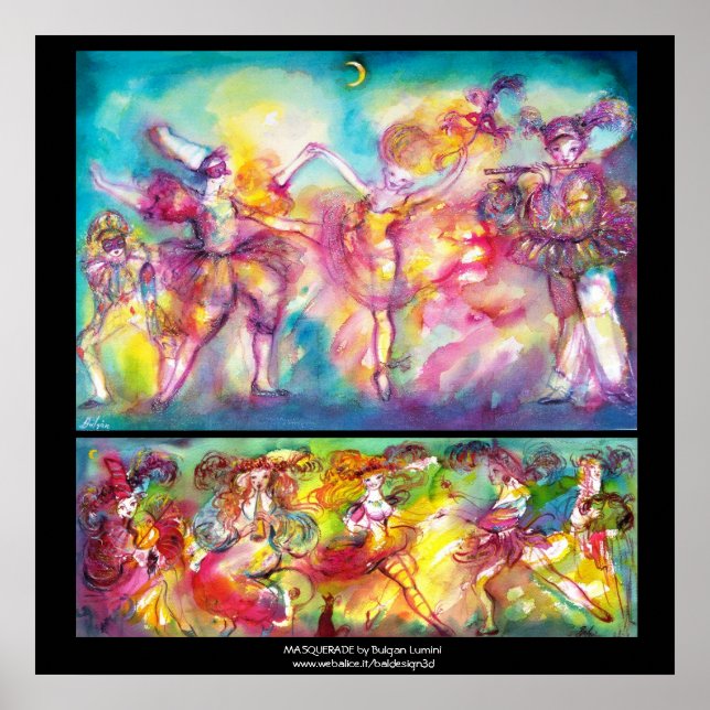 Poster MASQUERADE, Mardi Gras Masques, Danse, Musique (Devant)