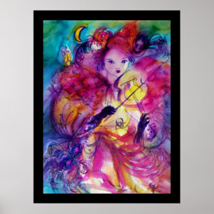 Poster MASQUERADE NIGHT Carnival Musician in Pink Costume