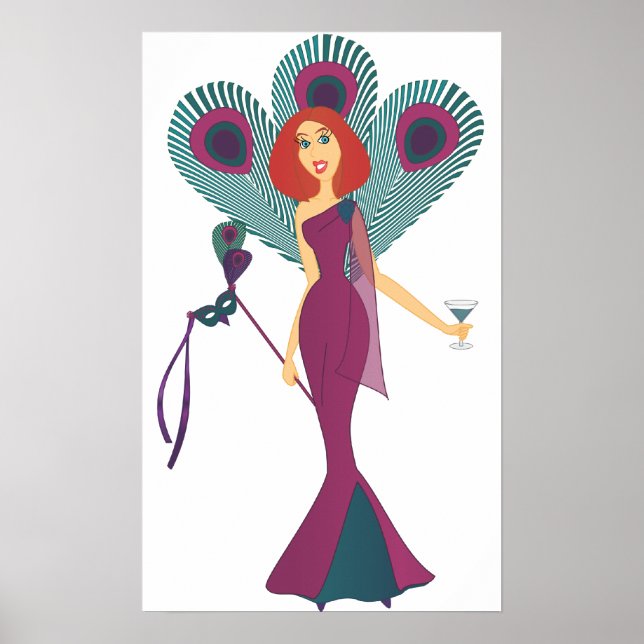 Poster Masquerade Peacock (Devant)