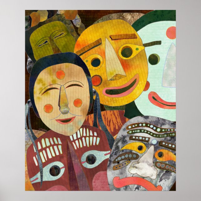 Poster Masques coréens traditionnels (Devant)