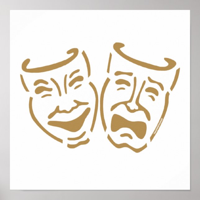 Poster Masques de drame simples (Devant)