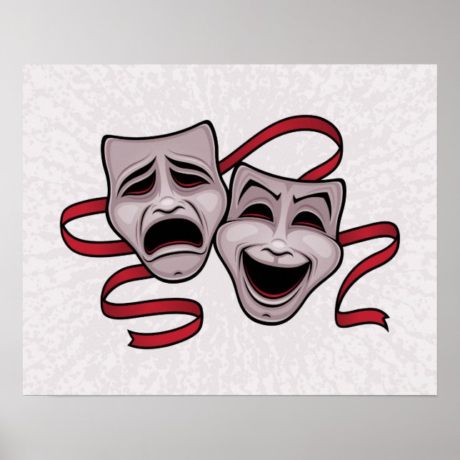 Poster Masques De Théâtre Comédie Et Tragédie (Devant)