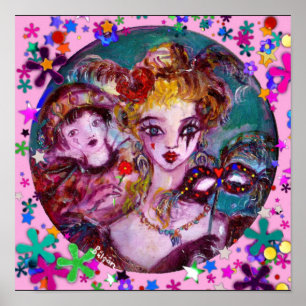 POSTER MASQUES DE VENISE POUR LA SAINT-VALENTIN