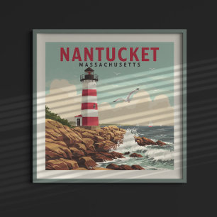 Poster Massachusetts de Nantucket vintage