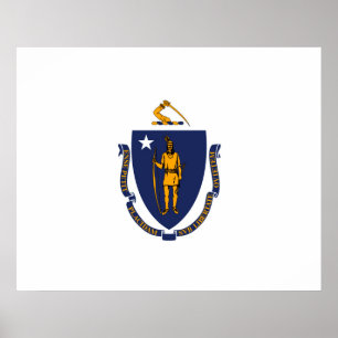 Poster Massachusetts State Flag Design
