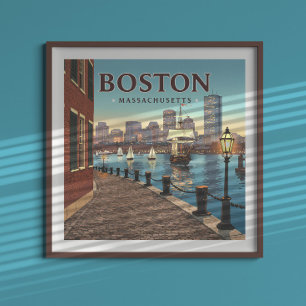 Poster Massachusetts vintages de Boston