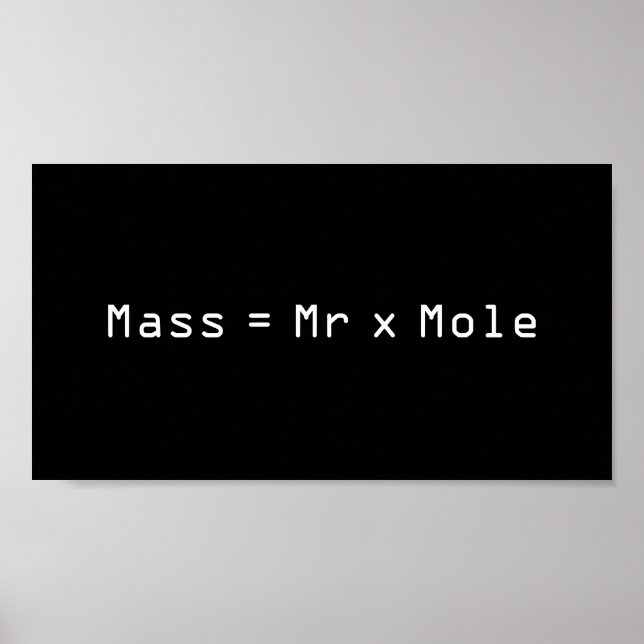 Poster Masse =M x Mole (Devant)