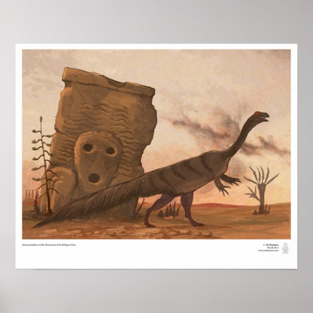 Poster Massospondylus et le monument des morts (Devant)