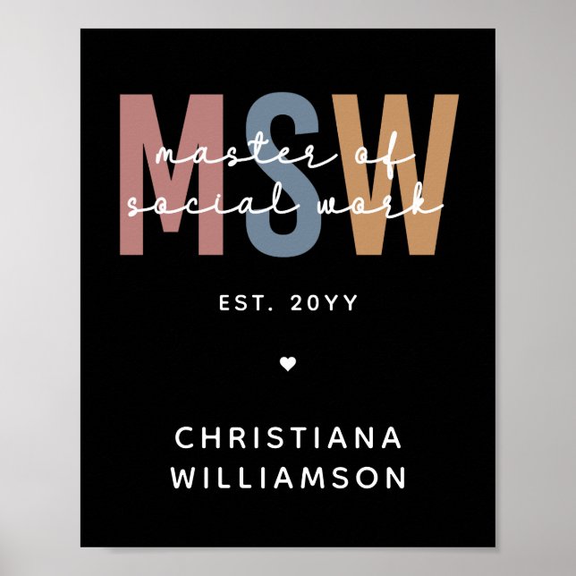 Poster Master en travail social en MSW (Devant)