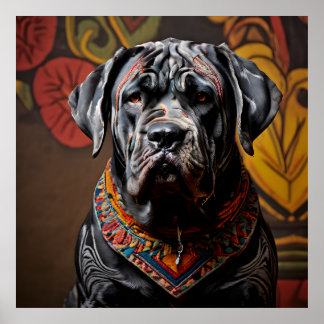 Poster Mastiff napolitain cérémoniel dans Attire guerrier