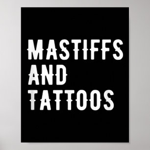 Poster Mastiffs Et Tattoos Mastiff Propriétaire Chien Enc