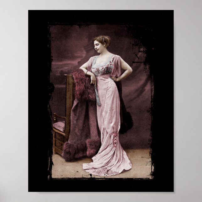 Poster Mata Hari en robe de théâtre (Devant)