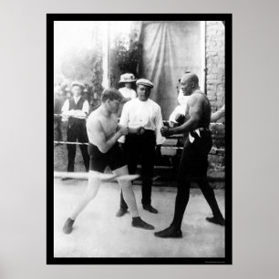 Poster Match de boxe Cutler vs Johnson 1914