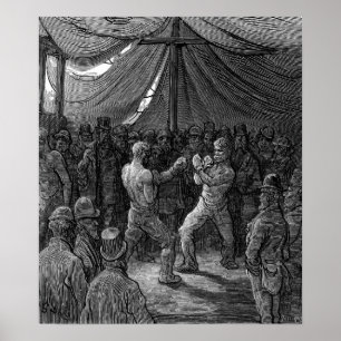 Poster match de boxe victorienne