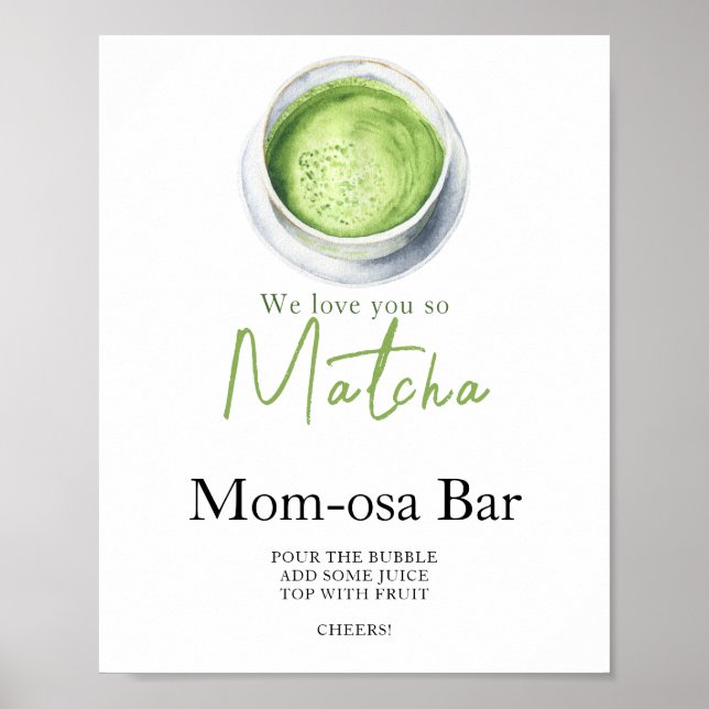 Poster Matcha latte baby shower Momosa bar (Devant)