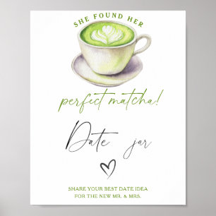 Poster Matcha thé nuptiale douche Date nuit idées