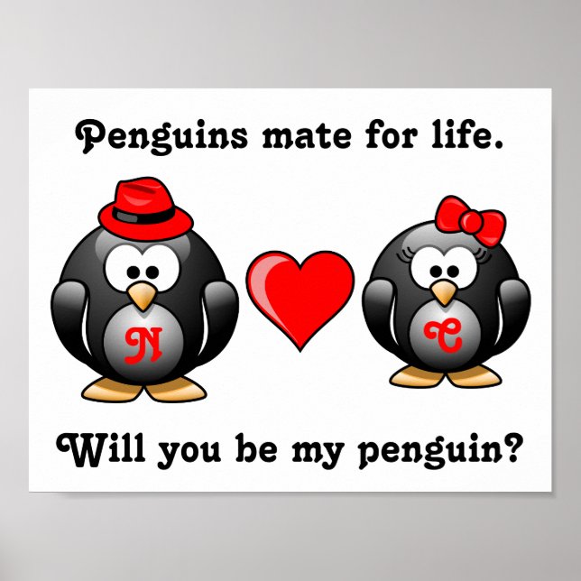Poster Mate for Life Serez-vous mon projet de pingouin Am (Devant)