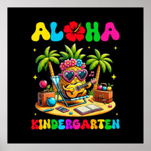 Poster Maternelle Aloha Ananas Hawaï Rentree Scolaire