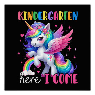 Poster Maternelle j'arrive licorne rentrée scolaire