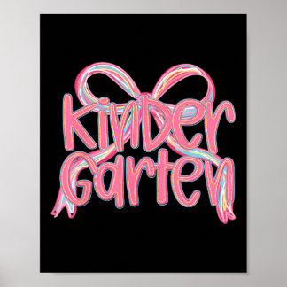 Poster Maternelle Retour À l'École Filles Rose Nœud Coque