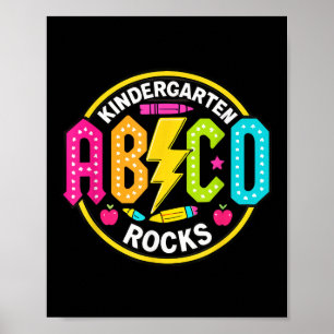 Poster Maternelle Rocks Abcd Retour à l'école Funny Rock