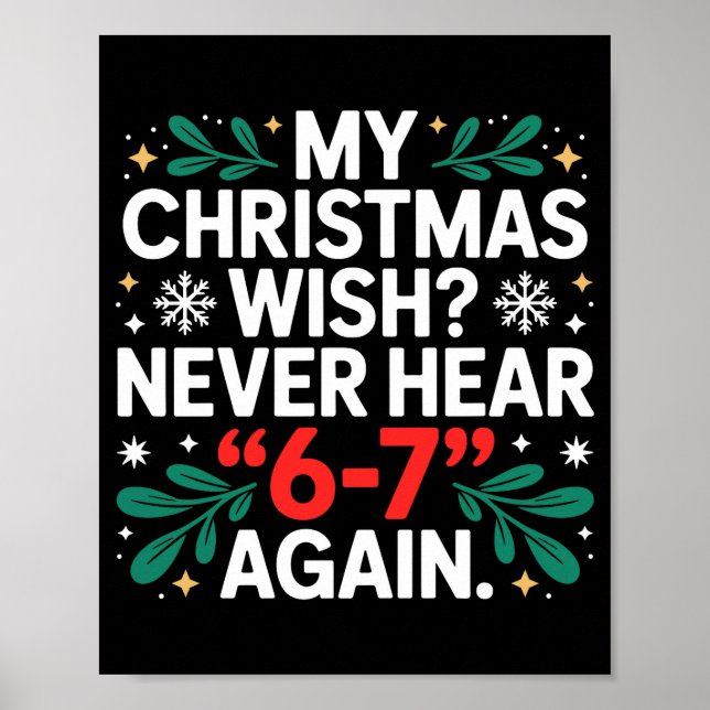 Poster Math 67 Meme Funny Six Seven Christmas Student 6 7 (Devant)