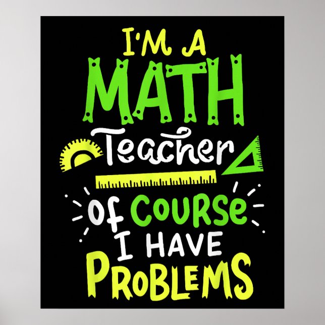 Poster Math Enseignant Classe Problème Drôle (Devant)