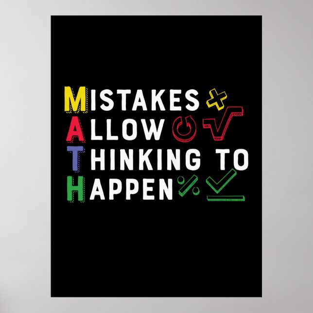 Poster Math Enseignant Math Math Autoriser Happen (Devant)
