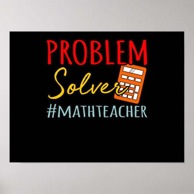 Poster Math Enseignant Problème Solveur Mathématique Math (Devant)