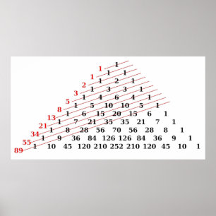 Poster MATH Fibonacci nombres Pascals triangle