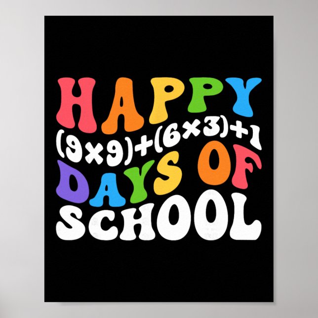 Poster Math Formula 100 Days Of School Funny Math Teacher (Devant)